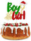 Gyufise 1 Pack Christmas Gender Reveal Cake Topper Bell Santa Hat Merry Christmas Boy or Girl Cake Pick Decorations for Winter Baby Shower Kids Birthday Christmas Theme Party Supplies