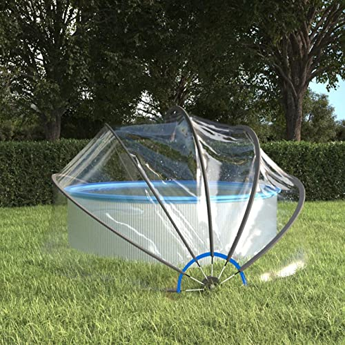 Homgoday Pool-Kuppel Poolüberdachung Pooldach Pool Abdeckung Gartendach Schwimmbadabdeckung Pooldach Poolabdeckung Dach für Aufstellpools Pool überdachung 376x188 cm PVC