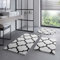 Taracarpet Badematte Badteppich für das Badezimmer waschbar in der Waschmachine Florentiner Muster Weiss Schwarz 080 cm rund