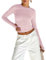 Geagodelia Women's Long Sleeve Top Elegant Ladies Going Out T-Shirt Y2K Fashion Aesthetic Clothes Outfit Streetwear Skims Dupe Spring Summer (E - Pink, S)