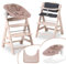 hauck Chaise Haute Bébé Evolutive Beta+ Set 2 en 1 - Inclus Siège Amovible, Plateau Repas, Coussin Confort, Roulettes et Arceau - Bois Clair Bambi Rose