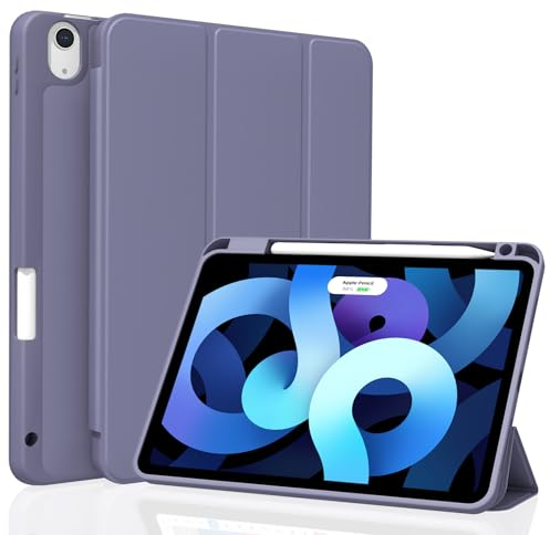 Figair Funda para iPad Air 11/10,9 6ª/5ª/4ª Generación 2024/2022/2020, Auto Estela/Sueño, Compatible Pencil Pro/USB-C, Lavanda Gris