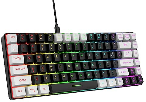 84 Tasten Hot Swap Fähige Kabelgebundene Mechanische Tastatur, 80 % Mechanische Gaming Tastatur, RGB Hintergrundbeleuchtete, Ultrakompakte Tastatur für Desktop PC Computer, Laptop Gamer(Schwarz)