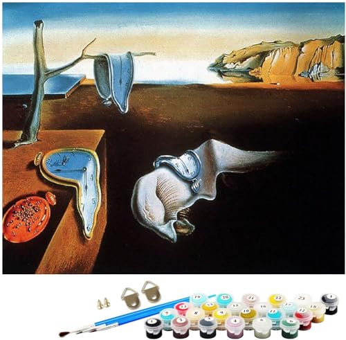 ZHXXFD Peinture Par Numero Adulte Femme Célèbres Tableaux Salvador Dali - Peintre Surréaliste Espagnol,Kit De Peinture Par Numero Sur Toile Paysage Avec Cadre 40X50Cm,A10
