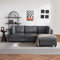 KUAKE Polstermöbel, Modernes Design, Dreisitzer-Sofa, Wohnzimmersofa, Ecksofa mit Fußhocker, L-förmiges Ecksofa ﻿ (Grau)