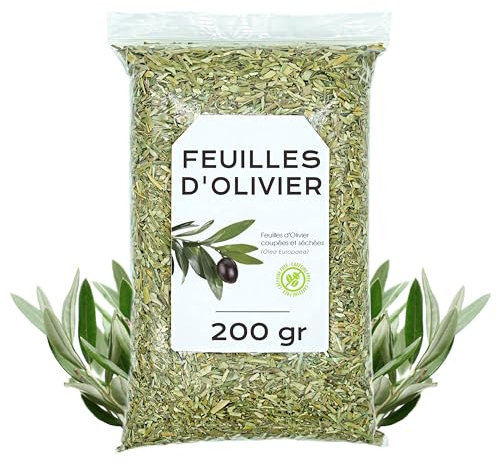 Feuilles d'Olivier 200 gr - Tisane Olivier feuille - Olivier Infusion - Olivier Feuilles Coupées - Infusion Vrac