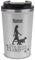 Tassendruck Glitzer To-Go Thermobecher mit Name personalisiert Die mit dem Hund geht Geschenk für Hundebesitzer, Hundemama | Nachhaltig, Edelstahl doppelwandig, inkl. Deckel, Silber, 350 ml