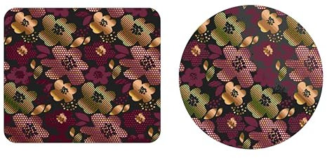 EHOMERY Mauspad Queen Mouse Mat Small Blume Mauspad XXL Anime One Piece Mousepad Big Für Die Schreibtischdekoration - 2 Pack [20x24 cm and Dia 20 cm]