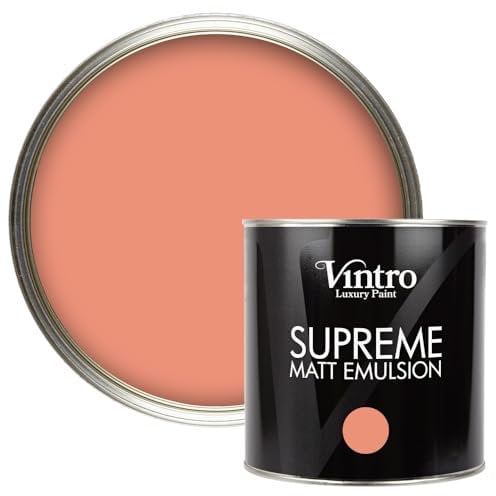 Vintro | Luxury Matt Emulsion | Smooth Chalky Finish | Multi Surface Paint | for Walls, Ceilings, Wood and Metal 2.5L (Terracotta - Porto Terracotta, 2.5 Litre)