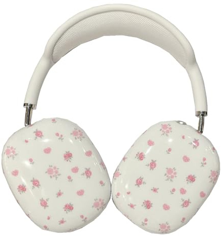 GULVQYF Kopfhörer-Abdeckung für AirPods Max, rosa Blume, stoßfest, schützende Ohrenschützer-Hülle, kratzfeste Headset-Hülle für Mädchen und Jungen