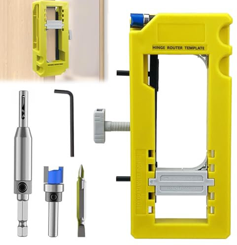 LUFEIS Door Hinge Mortiser Jig, Concealed Hinge Jig, Router Jigs and Templates, Door Lock Installation Kit Fit 3 Inch to 5 Inch Length and 1/4 Inch or 5/8 Inch Thickness, Door Hinge Jig for Router