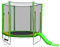 Trampoline de jardin de 213 cm de diamètre avec toboggan et échelle – Trampoline d'extérieur certifié TÜV avec filet de sécurité, double porte et barres rembourrées – Cadre stable, charge maximale de