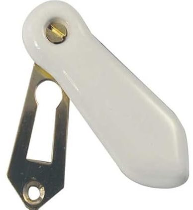 Kooples Hardware Porcelain Covered Escutcheon – Vintage Keyhole Plate with Flip Cover for Traditional Doors (White)