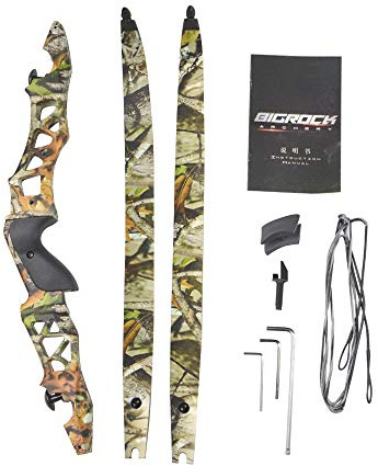 FQH 50/60 lbs ILF Recurvebogen 64 Zoll Langbogen Takedown-Griff für Rechtshänder Pfeile Outdoor Jagd Zielschießen (60 LBS)