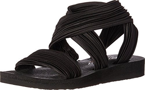 Skechers Damen Meditation-Still Sky Flache Sandale, Schwarz Blk, 41 EU