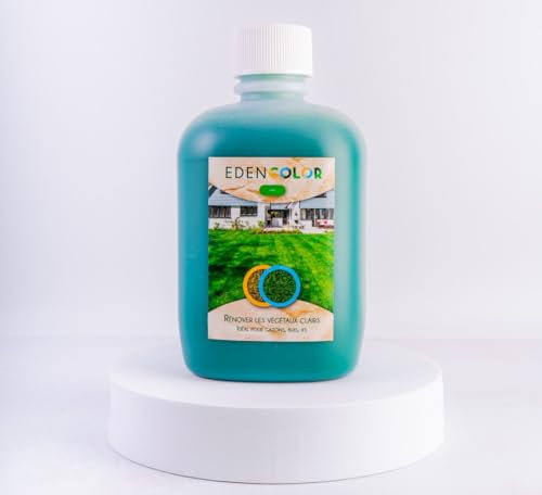 EdenColor | Eco Peinture pour gazon, herbe et pelouse naturelle ou synthétique | Reverdir colorer les espaces verts | Peinture vert clair pour pelouse, végétaux bruns, palmiers, thuyas, Buis | 1 litre