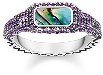 THOMAS SABO Damen Ring Farbenspiel lila 925Er Sterlingsilber, Geschwärzt TR2233-991-7