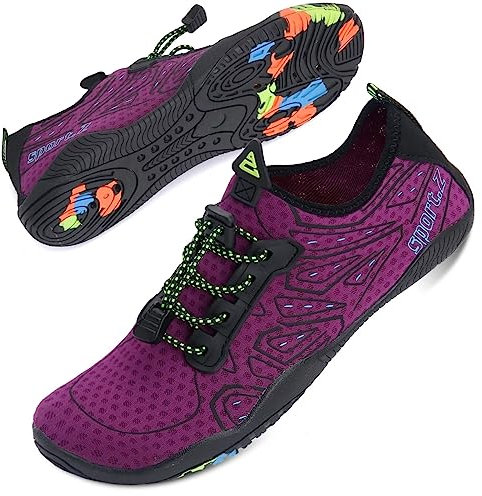 Scarpette unisex da mare, piscina, sport acquatici, spiaggia, yoga, surf, barca, snorkeling, immersioni e lago, ad asciugatura rapida, effetto calzino, Rosa (Rosa 222), 37 EU