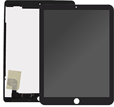 Handyteile24 ✅ ? ? ? ? LCD Display Touchscreen Bildschirm Digitizer Anzeige Wi-Fi + Cellular Komplett Einheit in Schwarz für iPad Air 2 A1566 + A1567