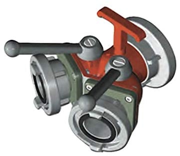 Verteiler Storz B-CC Feuerwehr Kugelhahn Absperrung Storzkupplung Ventil von MBS-FIRE®