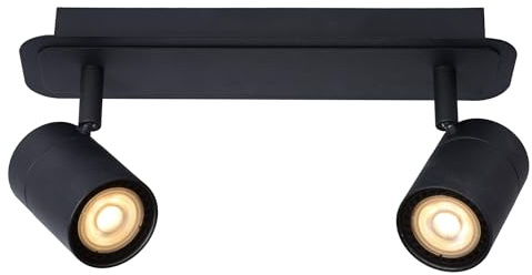 LUCIDE LENNERT - Deckenstrahler Badezimmer - LED Dim. - GU10-2x5W 3000K - IP44 - Schwarz