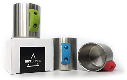 NiceClimbs Tazza da arrampicata in acciaio inox (blu)