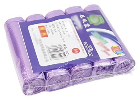 Benoon 100Pcs/5 Rolls Household Large-Capacity Trash Pouch, Garbage Bag Bin Liners Bags Suitaful for Kitchen Office (Multicolor Optional) Purple