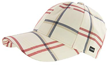 CRAGGI Unisex Signature Check Baseball Cap Baseballkappe, Marineblau Rot Creme Kariert, 6 3/4-7 1/2