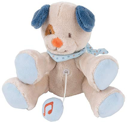 Nattou Mini-Spieluhr Hund Jim, Wiegelied «La-Le-Lu», Ca. 20 cm, Jim und Bob, Beige/Blau/Braun