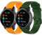 Yikamosi Compatible con Garmin Vivoactive 4 Correa,22MM liberación rápida Silicona Suave Cierre de acero inoxidable Correas de Repuesto para Vivoactive 4/Venu 2,Naranja+Verde Ejército