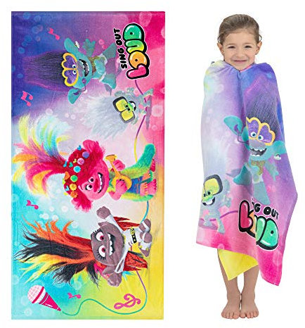 Franco Superweiches Kinder-Bad-/Pool-/Strandtuch, 147,3 x 71,1 cm, Trolls World Tour