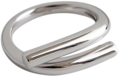 Bague en argent 925 tempérament lisse géométrique ouverte bague pour femmes bijoux Partyt
