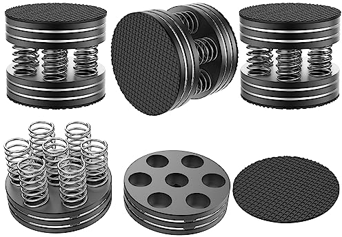 Tertullus 4 Stück High End Lautsprecher Füße Schwingungsdämpfer Aluminium Füße Audio Absorber Lautsprecherständer Mit Rutschfestem Gummi Resonanzdämpfer (Schwarz)