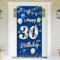 30.Geburtstag Banner Blau Silber,BTZO 30.Geburtstag Dekoration,Deko 30.Geburtstagsfeier,Banner 30 Geburtstag,30 Geburtstag Poster Hintergrund Banner für 30 Männer und Frauen Party Geburtstagsdeko