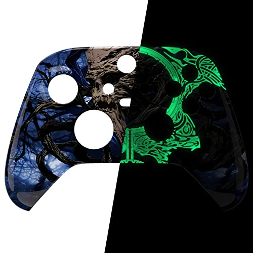 eXtremeRate Front Gehäuse Case für Xbox Series X&S Controller, Custom Vorderseite Hülle faceplate Skin Shell Cover für Xbox Core Controller-Erwachen des Erdherrn, leuchtet im Dunkeln
