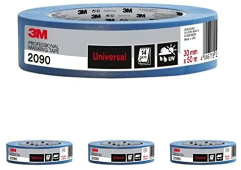 Scotch Super peintre de ruban de masquage 30 mm x 50 m/Plus de qualité professionnelle, bleu, 2090, Paquet de 4
