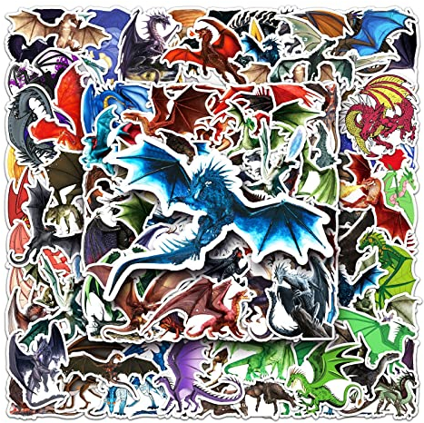 LYLSDSB 100pcs Drachen Aufkleber Wasserdicht Cartoon Tier Stickers für Laptop Skateboard Phone Computer Bumper Motorrad Gepäck Fahrrad Auto,Cute Wings of Fire Aufkleber für Kinder Erwachsene