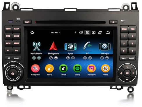 Erisin 7 Zoll 8-Kern 4GB+64GB Android 13 Autoradio GPS Navigation für Mercedes A/B-Klasse W169 W245 Viano Vito W639 VW Crafter CarPlay Android Auto Bluetooth WiFi 4G DSP DAB+ USB FM RDS OBD2 CD DVD