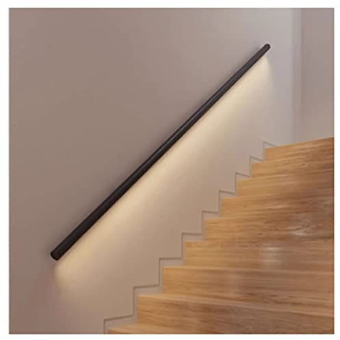 Pasamanos De Aluminio con LED - Pasamanos para Escaleras - Barandilla Luminosa para Escaleras - Pasamanos Fáciles De Instalar para Escaleras Exteriores E Interiores, Porches Y Terrazas (Color : Black