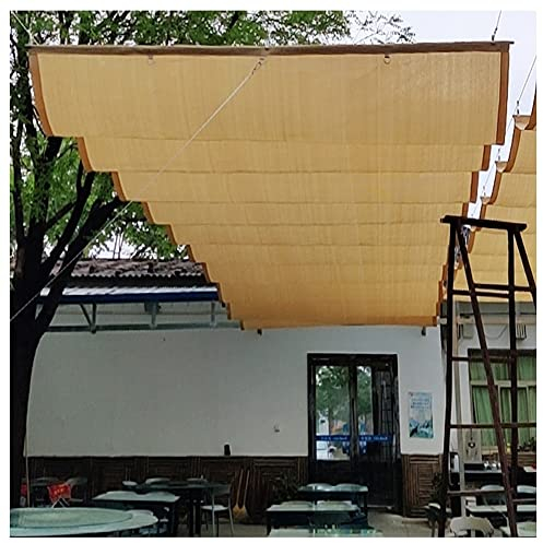 ACiyD Einziehbare Überdachungs-Abdeckung, Wellen-Sonnensegel-Markise, Terrassenunterstand für Garten, Veranda, Strandpavillon, Holz (Color : Beige, Size : 1.5x6m) (Beige 1x4m)