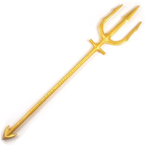 damdos Halloween Prop Cosplay Accessory King Neptune Trident,60 Large Gold Trident Pitchfork Spear Weapon Costumes Accessories Birthdays Gifts