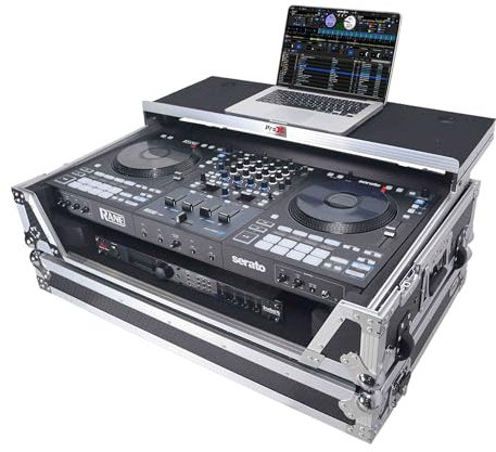 ProX XS-RANEFOUR WLT ATA Road Case For RANE Four DJ Controller with Laptop Shelf 1U Rack Space and Wheels
