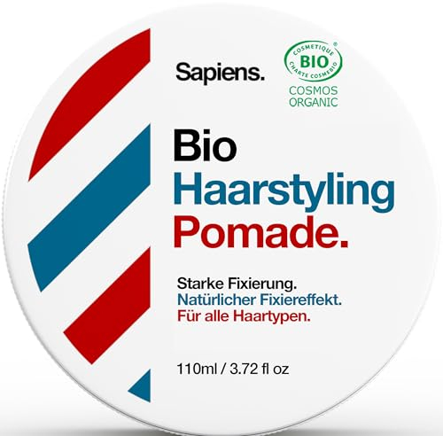 Sapiens Barbershop Haarwachs Männer Bio - Starker Halt 4/5 Matt-Effekt - Haarwachs Matt auf Basis von BIO Zucker - Menthol-Duftstoffe - Professionelle Haarstyling Produkte Made in France - 110 ml