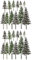 Gadpiparty 24 pcs Cedar sand table model fake trees model pine trees realistic model trees snow frost christmas decoration bottle brush trees model train diorama abs micro scene plant mix