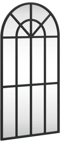 vidaXL Espejo de Pared Arco de Hierro Negro 30x60 cm