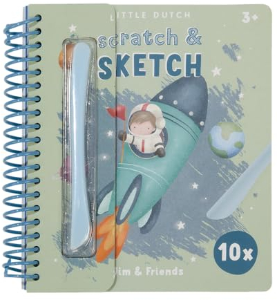 Little Dutch 125520 Kratz- und Zeichenbuch - Jim & Friends
