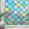 Zindoo Fensterfolie Blickdicht Ohne Klebstoffe 3D Regenbogenfarben Effekt unter Licht, Sichtschutzfolie Fenster Bunt, Statisch Folie Anti-UV 59.5 x 200cm