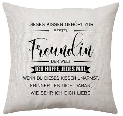 Aconesong Dieses Kissen Gehört zum Besten Freundin Geschenke von Freunde Deko Kissenbezug für Freundin Idee Geburtstag Freundin Quadratische Kissen Taille Kissenbezug (Freundin)