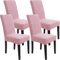YSTELLAA Housse De Chaise 4 Pieces, Extensible Housse De Chaise Salle À Manger, Protection Chaise Housse Moderne Universel, Protege Housse Chaise, Housse Chaise Amovible Lavable, Rose