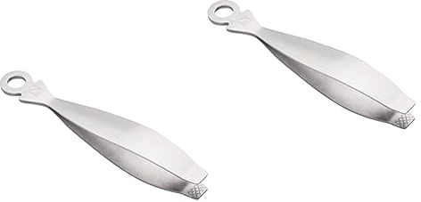 Alipis 2pcs Fine-tip Bone Tweezers Chicken Hair Plucking Tool Stainless Steel Tweezers for Cooking Aquariums